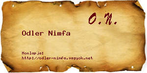 Odler Nimfa névjegykártya